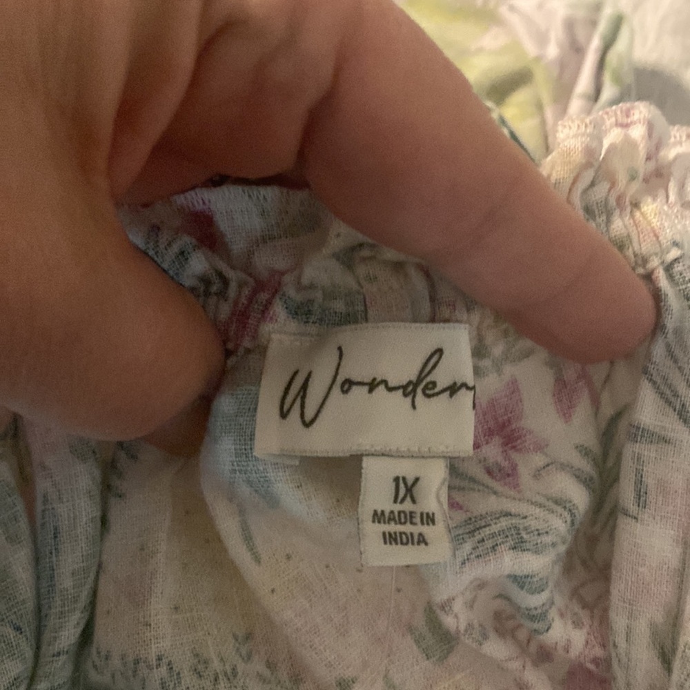 WONDERLY floral linen blend maxi dress 1X - Picture 7 of 12